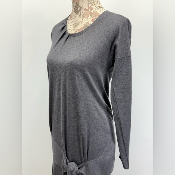 BRUNELLO CUCCINELLI Gray Cashmere long sleeve drop waist mini dress size S. - Picture 5 of 14